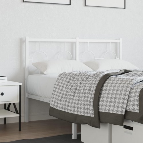 Sengegavl i metal 120 cm - hvid