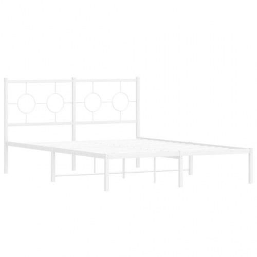 Sengeramme med sengegavl 135 x 190 cm - hvid