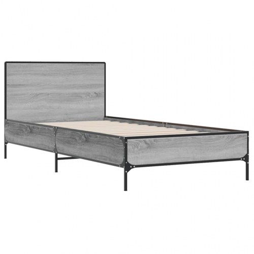 Sengeramme 90 x 200 cm med gavl - grå sonoma-eg