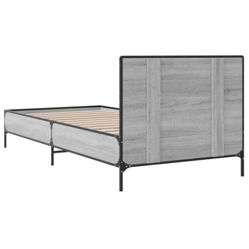 Sengeramme 90 x 200 cm med gavl - grå sonoma-eg