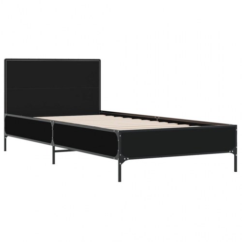 Sengeramme 75 x 190 cm med sengegavl - sort
