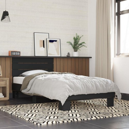 Sengeramme med gavl 90 x 200 cm - sort