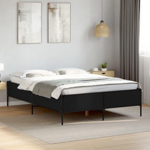 Sengeramme 120 x 200 cm med lameller - sort
