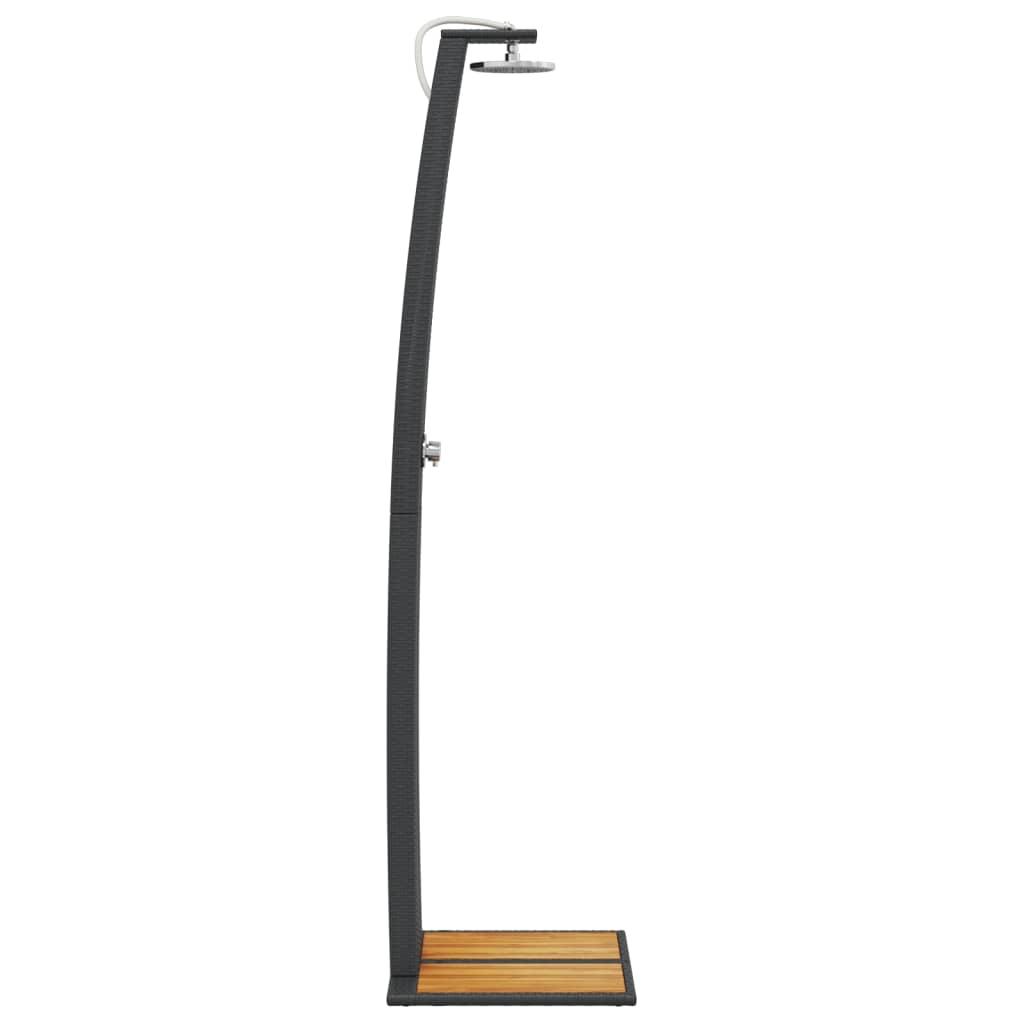 Havebruser 55x60x224 cm polyrattan og akacietræ sort