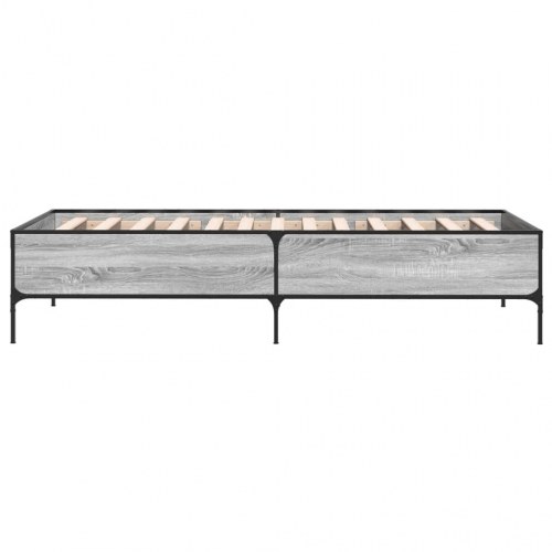 Sengeramme 90 x 200 cm i grå sonoma-eg