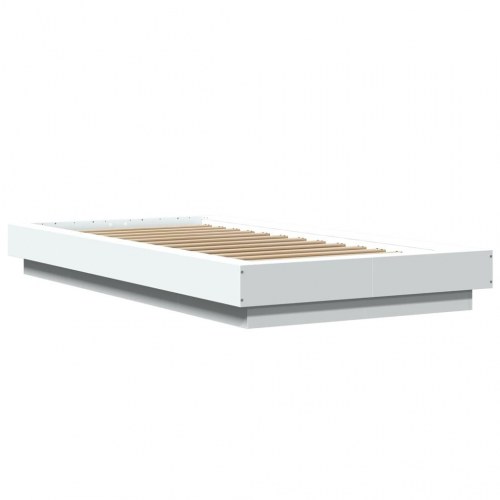 Sengeramme med LED-lys 100 x 200 cm - hvid