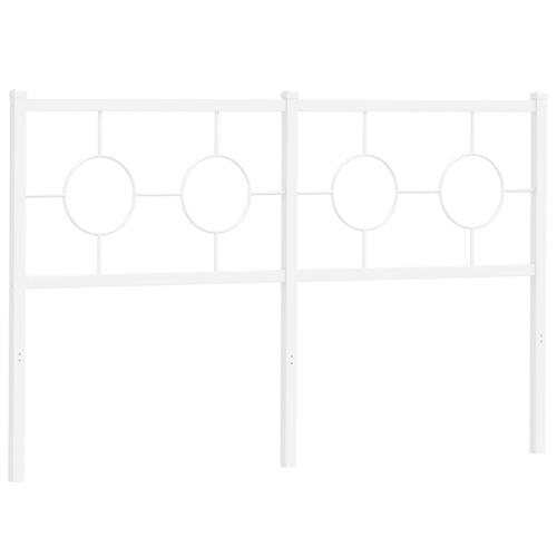 Sengegavl 140 cm metal hvid