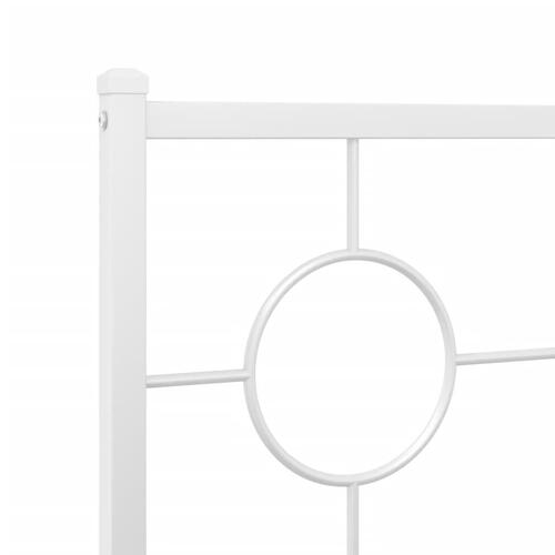 Sengegavl 140 cm metal hvid