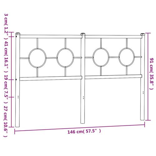 Sengegavl 140 cm metal hvid
