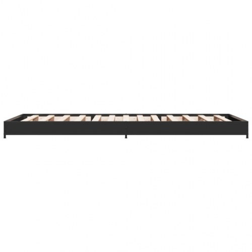 Sengeramme 100x200 cm konstrueret træ og metal sort