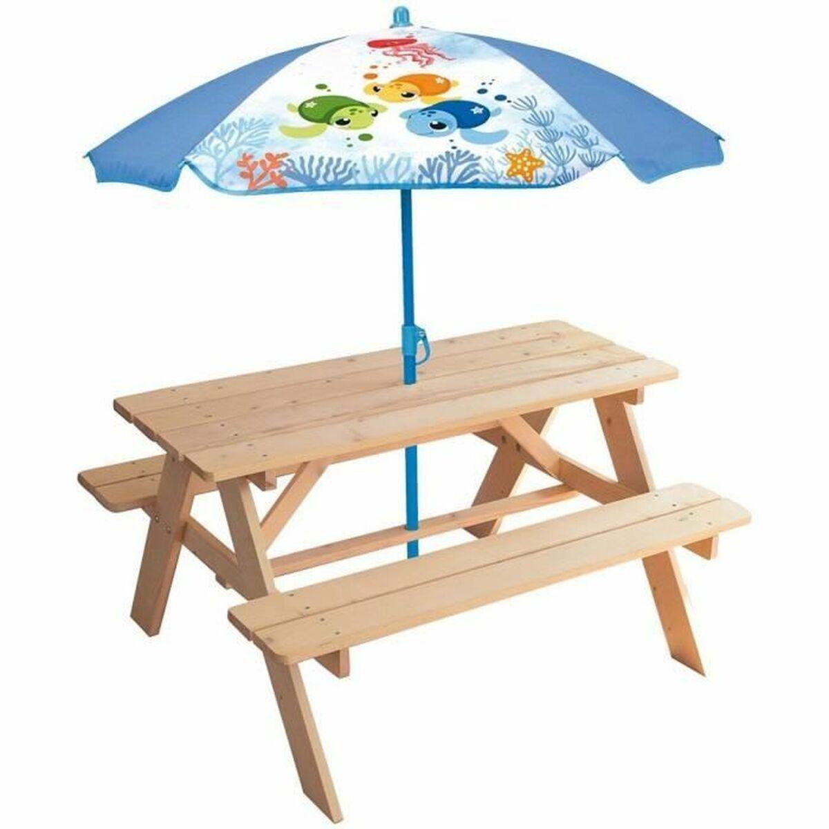 Picnic Bord Fun House Brun Parasol 125 100