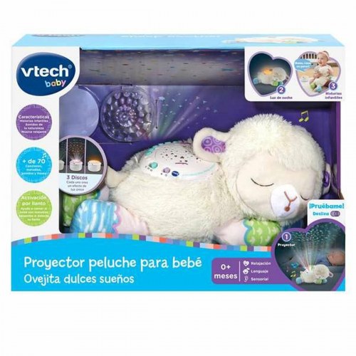 Nattelys projektor Vtech Sweet Dreams - blød fåre-bamse 15 × 32 × 12 cm