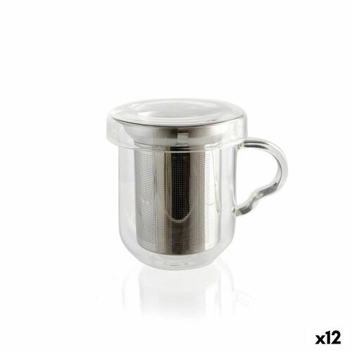 Serenia krus med tefilter, glas/rustfrit stål, 350 ml (12 stk)