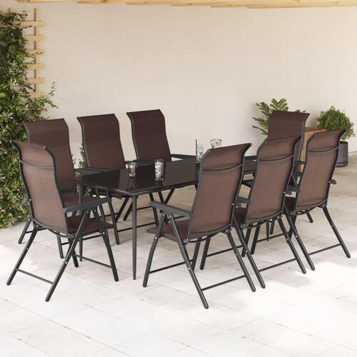 Havestole 8 stk. foldbar polyrattan brun