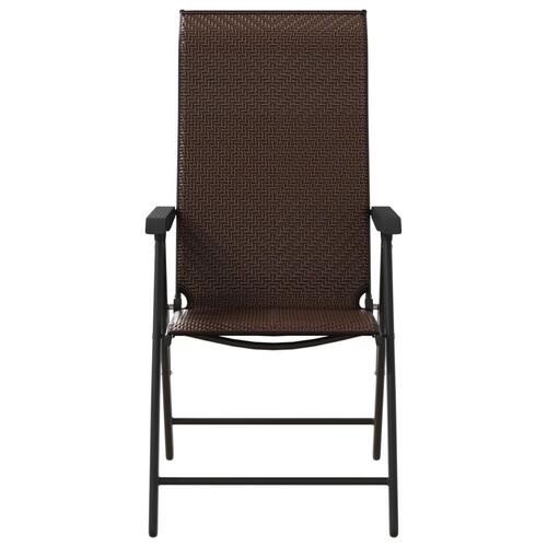 Havestole 8 stk. foldbar polyrattan brun