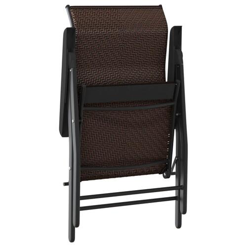 Havestole 8 stk. foldbar polyrattan brun