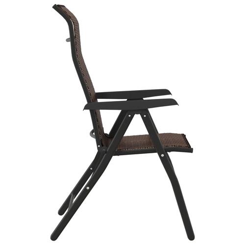 Havestole 8 stk. foldbar polyrattan brun