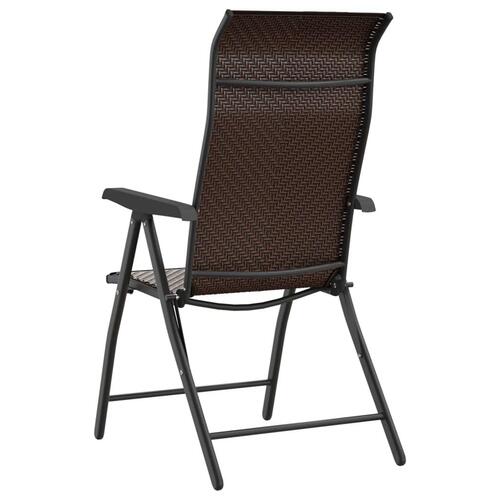 Havestole 8 stk. foldbar polyrattan brun