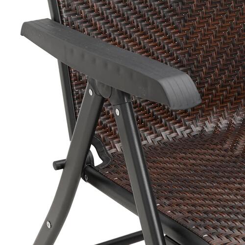 Havestole 8 stk. foldbar polyrattan brun