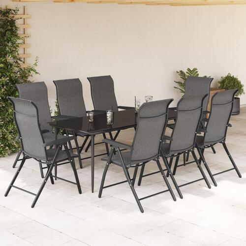 Havestole 8 stk. foldbar polyrattan grå
