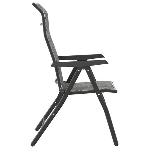 Havestole 8 stk. foldbar polyrattan grå