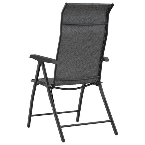 Havestole 8 stk. foldbar polyrattan grå