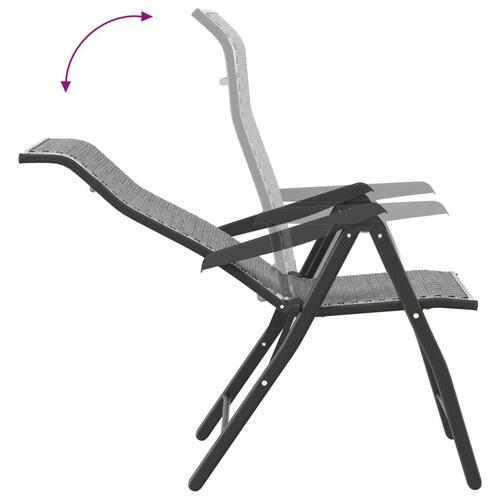 Havestole 8 stk. foldbar polyrattan grå