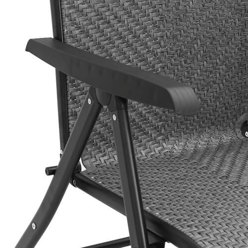 Havestole 8 stk. foldbar polyrattan grå