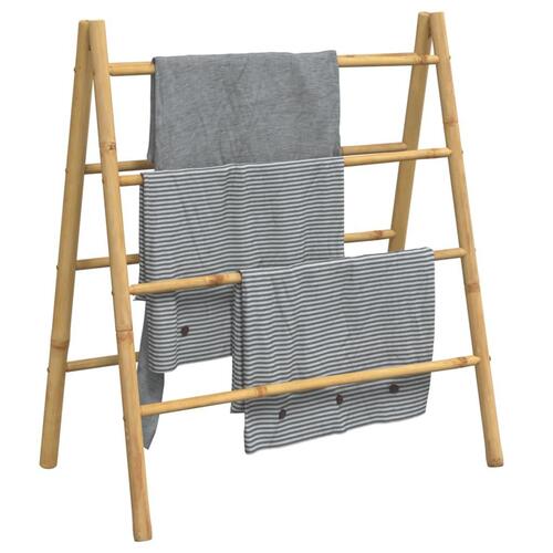 Dobbelt håndklædestativ 90x50x100 cm 4 stænger bambus
