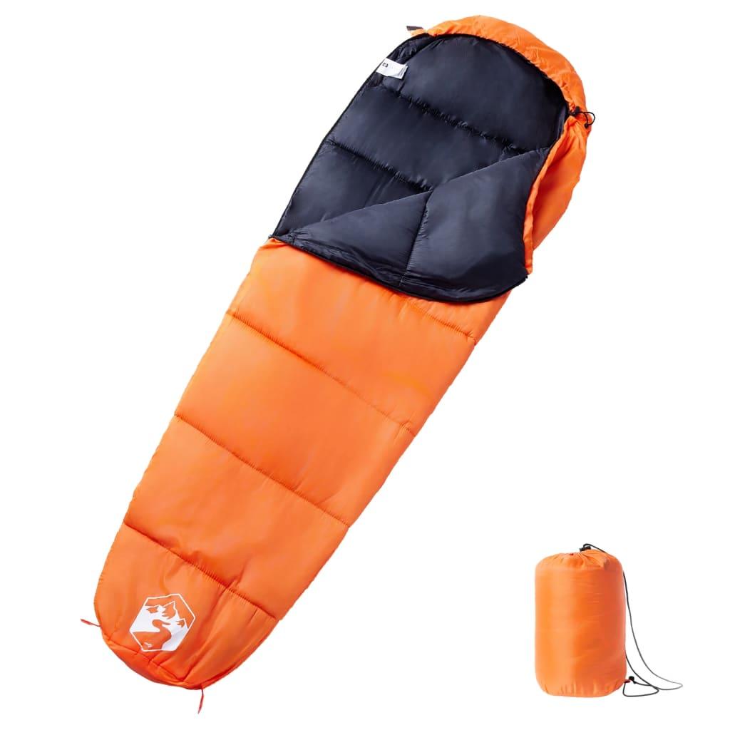 Sovepose til voksne - mumieformet, 3 årstider, orange/sort