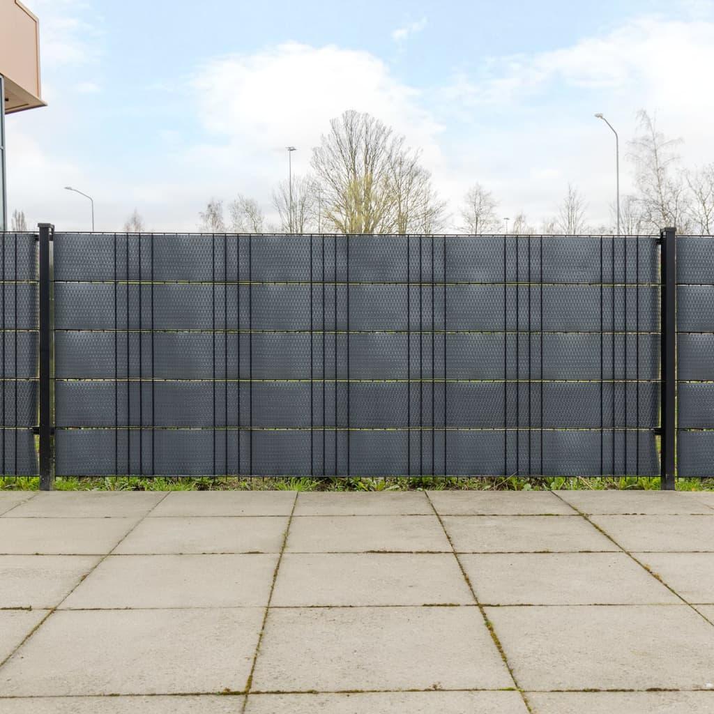 Altanafskærmninger 10 stk. 255x19 cm polyrattan antracitgrå billede