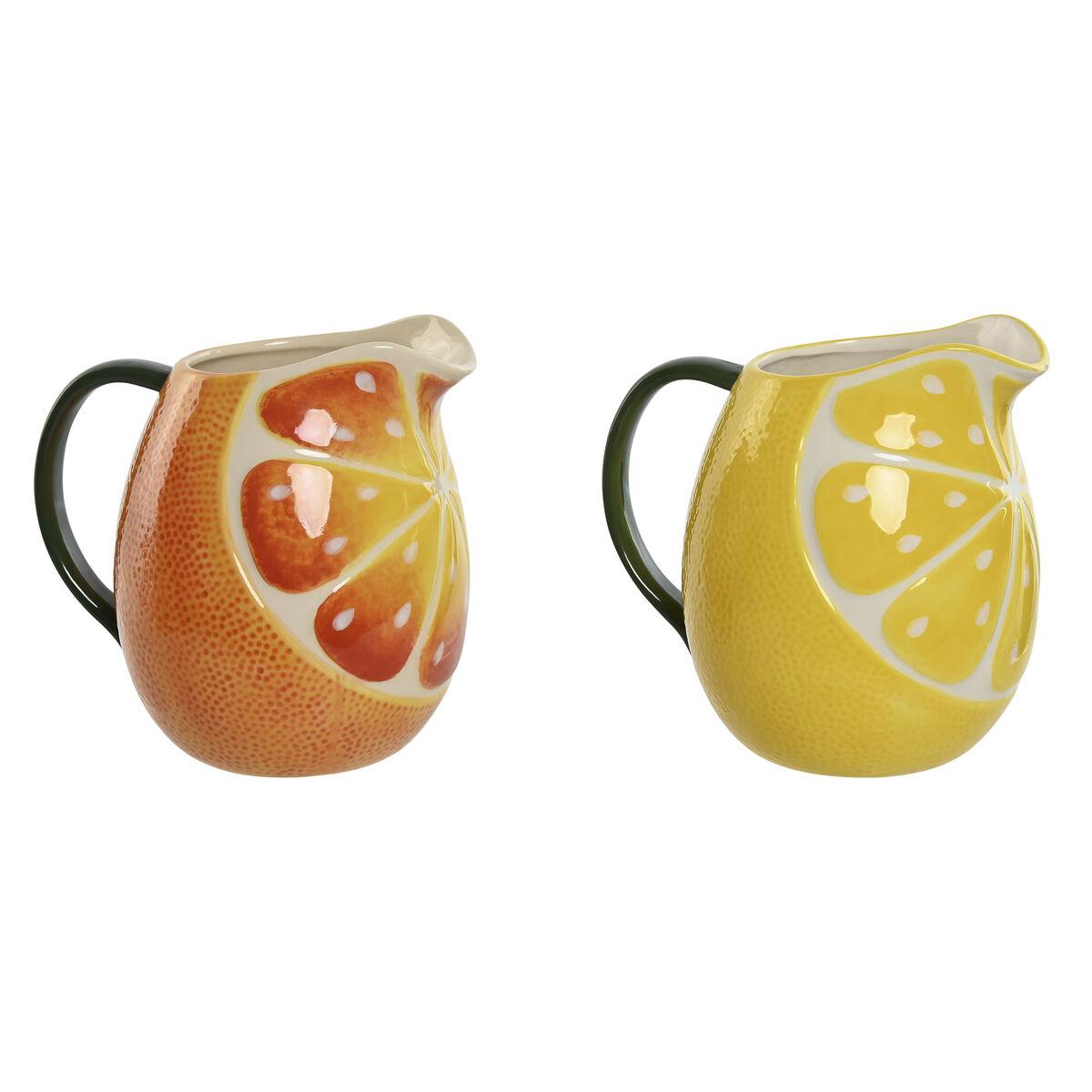 Kande Home ESPRIT Stentøj Moderne Citron Orange (2 enheder)