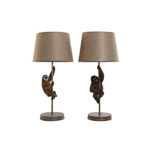 Bordlampe Home ESPRIT Brun Metal Harpiks 50 W 220 V 26 x 26 x 53,5 cm (2 enheder)
