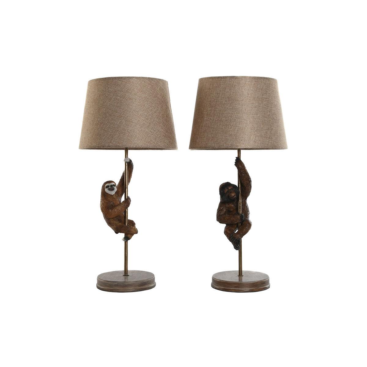 Bordlampe Home ESPRIT Brun Metal Harpiks 50 W 220 V 26 x 26 x 53,5 cm (2 enheder)