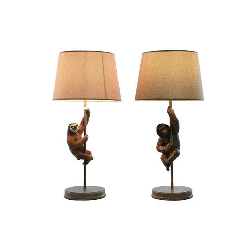 Bordlampe Home ESPRIT Brun Metal Harpiks 50 W 220 V 26 x 26 x 53,5 cm (2 enheder)