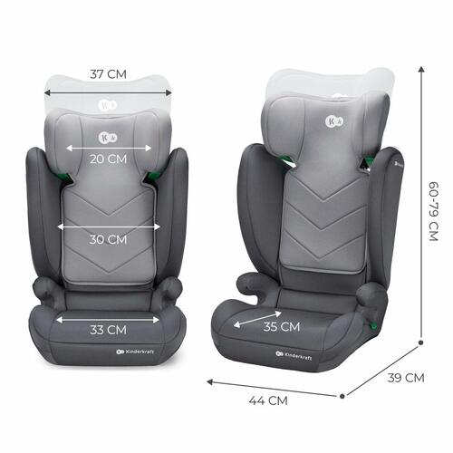 stol Kinderkraft I-SPARK i-Size 100-150 cm Grå