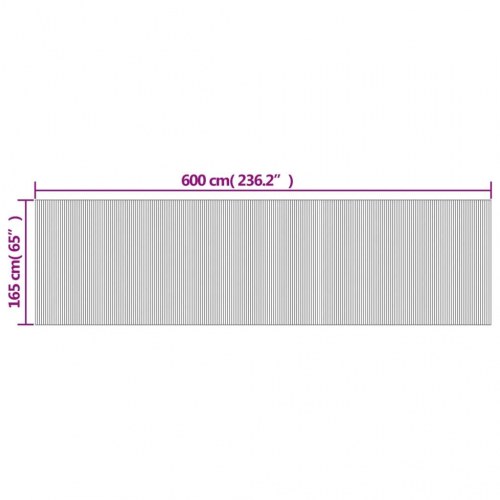 Rumdeler i bambus - 600 × 165 cm, grå