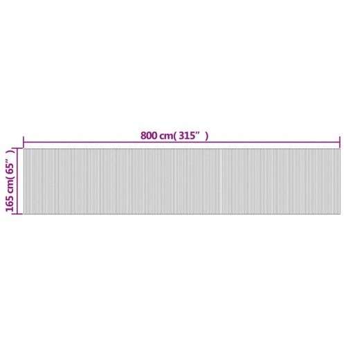 Rumdeler i bambus - 800 × 165 cm, lys naturfarve