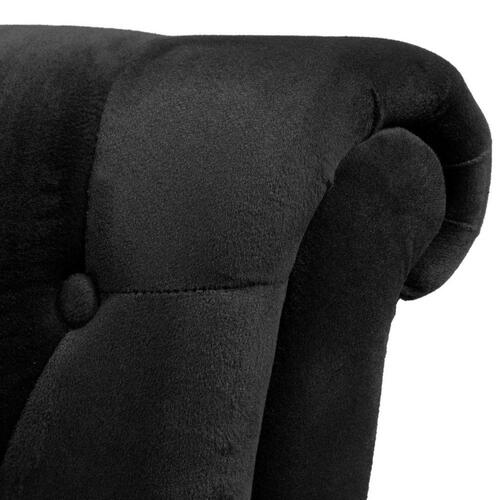 Lænestol med høj ryg stof sort