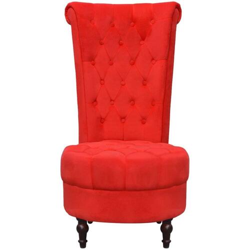 Lænestol med høj ryg stof rød