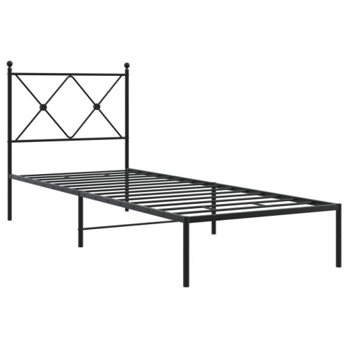 Sengeramme med sengegavl 80 x 200 cm - sort