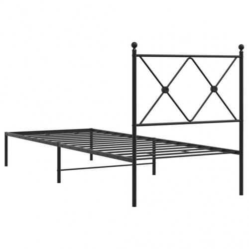 Sengeramme med sengegavl 80 x 200 cm - sort