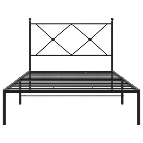 Sengeramme med sengegavl 107 x 203 cm i metal - sort