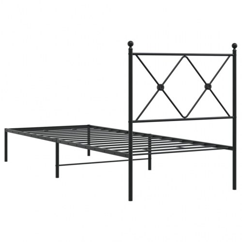 Sengeramme med sengegavl 75 x 190 cm - sort