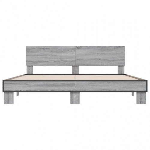 Sengestel 180x200 cm konstrueret træ og metal grå sonoma-eg