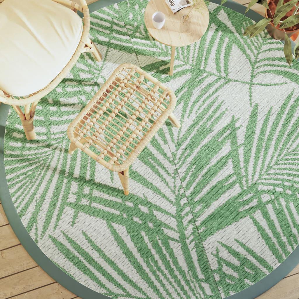 Udendørs gulvtæppe ARAKIL Ø200 cm PP grøn billede