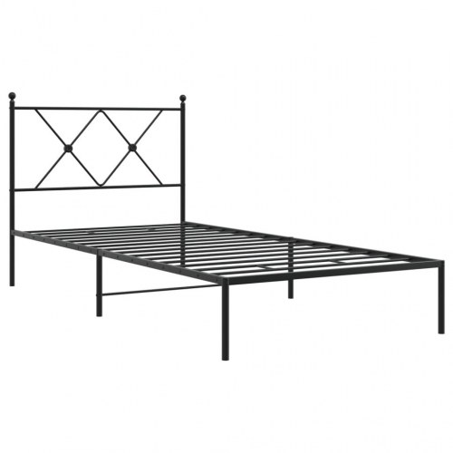 Sengeramme med sengegavl 90 x 190 cm - sort
