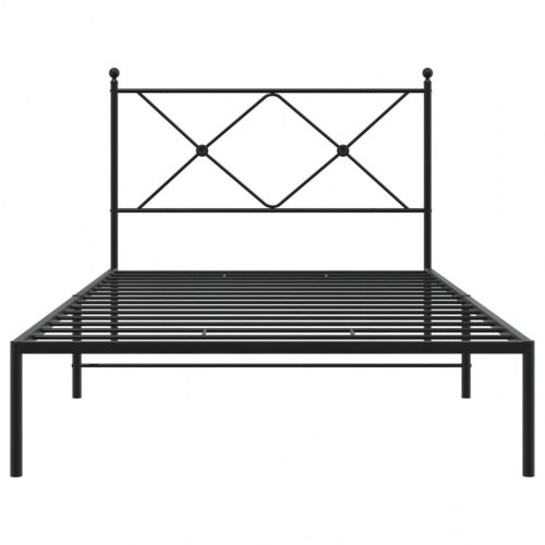 Sengeramme med sengegavl 100 x 190 cm - sort