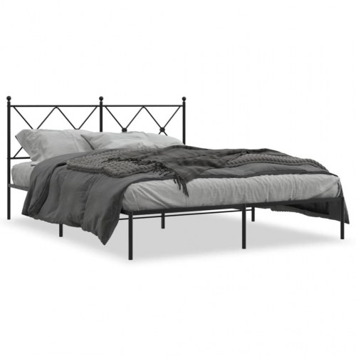 Sengeramme med sengegavl 160 x 200 cm - sort