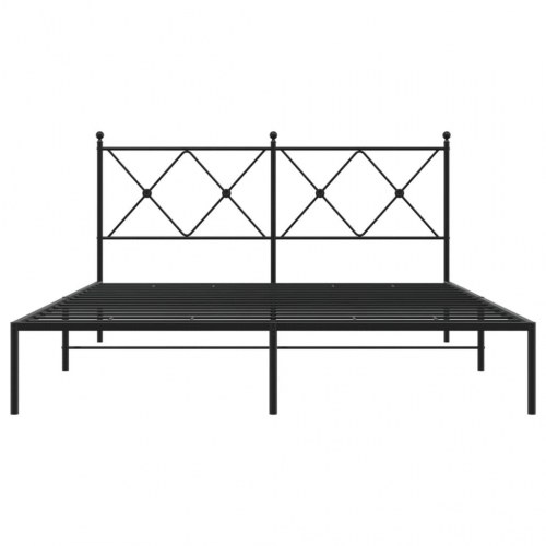 Sengeramme med sengegavl 160 x 200 cm - sort